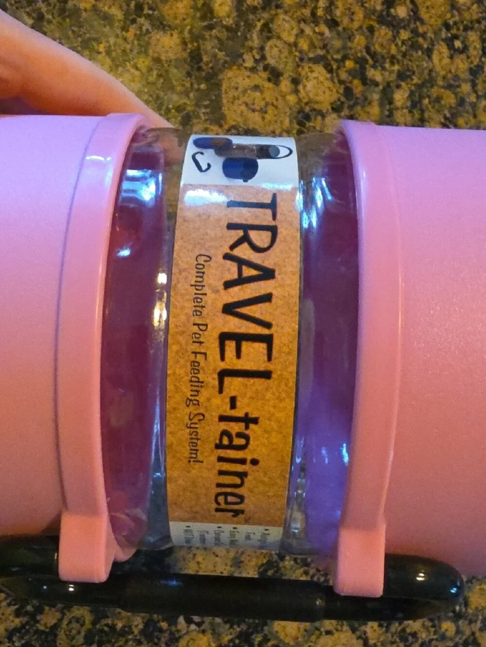 Portable Pink Pet Travel Feeder